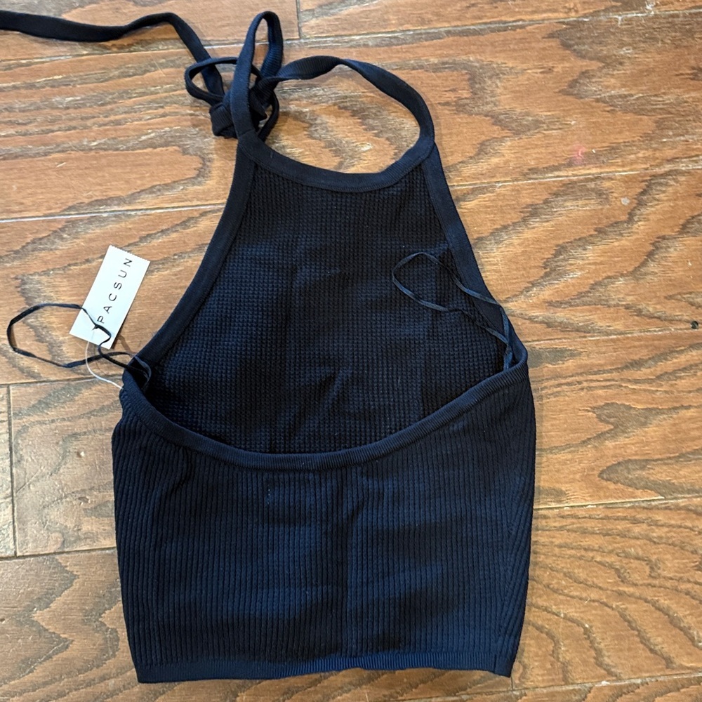 PacSun LA Hearts NWT black ribbed halter top, small - Picture 4 of 6
